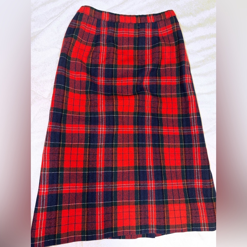 Pendleton Red and Black Tartan A-Line Skirt